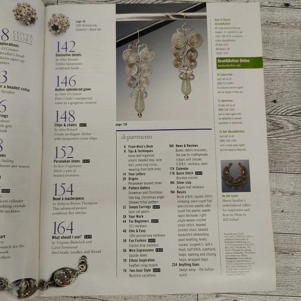 Bead & Button Magazine December 2003 10th Anniversary Jewelry‎ Making Craft